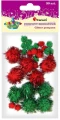 Pompony Titanum Craft-Fun Series brokatowe zielono-czerwony 30 szt (282932)