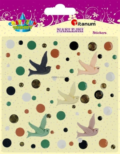 Naklejka (nalepka) Titanum Craft-Fun Series ptaki, kropki (1914)