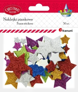 Ozdoba piankowa Titanum Craft-Fun Series gwiazdki brokat 50 szt (BR110)