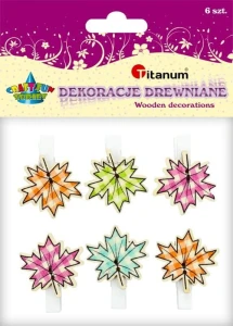 Ozdoba drewniana Titanum Craft-Fun Series klamerki liście (C311)
