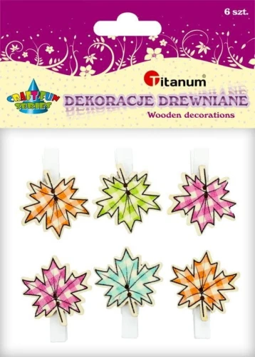 Ozdoba drewniana Titanum Craft-Fun Series klamerki liście (C311)