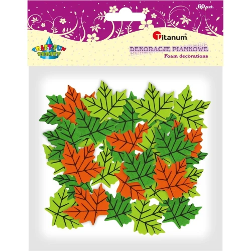 Ozdoba piankowa Titanum Craft-Fun Series liście 60szt. (EB680)
