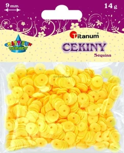 Cekiny Titanum Craft-Fun Series okrągłe żółte 14g (LO60)
