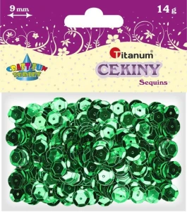 Cekiny Titanum Craft-Fun Series okrągłe 9mm zielone 14g (268301)