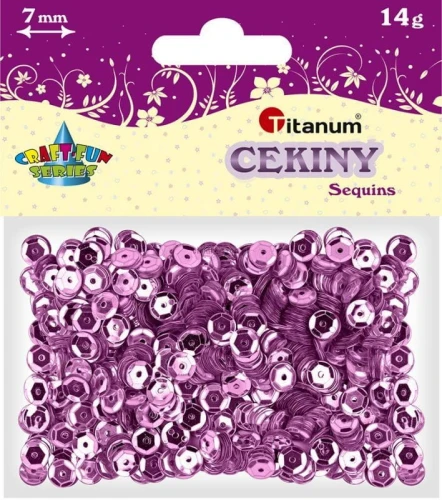 Cekiny Titanum Craft-Fun Series okrągłe różowe 14g (CM6P)
