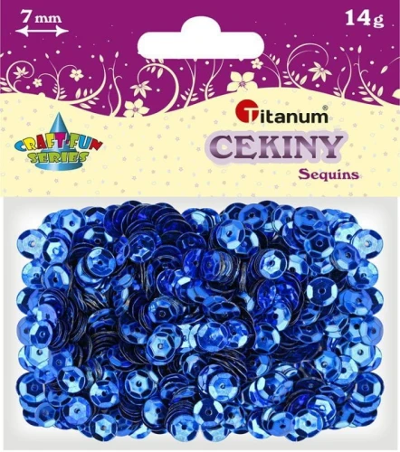 Cekiny Titanum Craft-Fun Series okrągłe granatowe 14g (CM6DB)