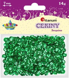 Cekiny Titanum Craft-Fun Series okrągłe 7mm zielone 14g (260078)