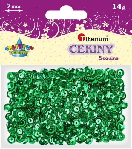 Cekiny Titanum Craft-Fun Series okrągłe 7mm zielone 14g (260078)