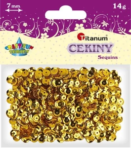 Cekiny Titanum Craft-Fun Series okrągłe 7mm złote 14g (CM6G)