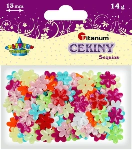 Cekiny Titanum Craft-Fun Series kwiatki kolorowe 14g (CK061)