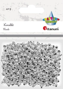 Koraliki kreatywne Titanum Craft-Fun Series srebrne (XBL02)