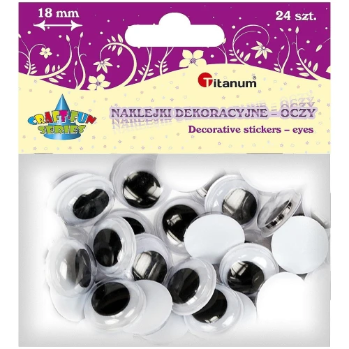 Oczka Titanum Craft-Fun Series samoprzylepne 18mm 24 szt