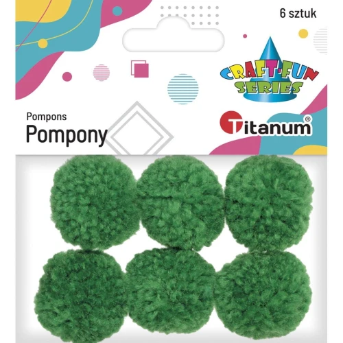 Pompony Titanum Craft-Fun Series zielone 6 szt