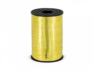 Wstążka Partydeco plastikowa, złoty, 5mm/225m 5mm złoty 225m (PRM5-019)