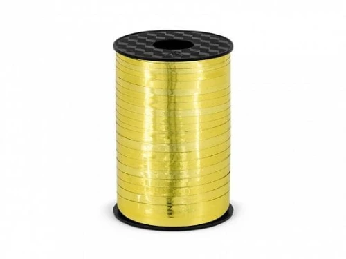 Wstążka Partydeco plastikowa, złoty, 5mm/225m 5mm złoty 225m (PRM5-019)
