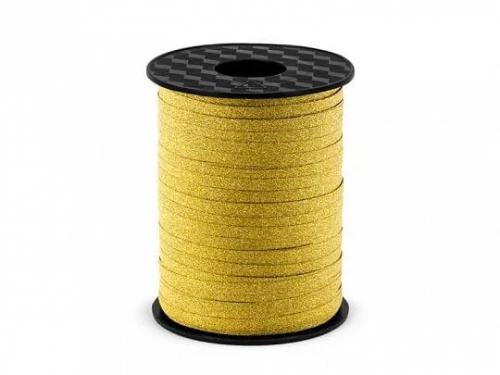 Wstążka Partydeco plastikowa 5mm złoty 225m (PRM5-019)