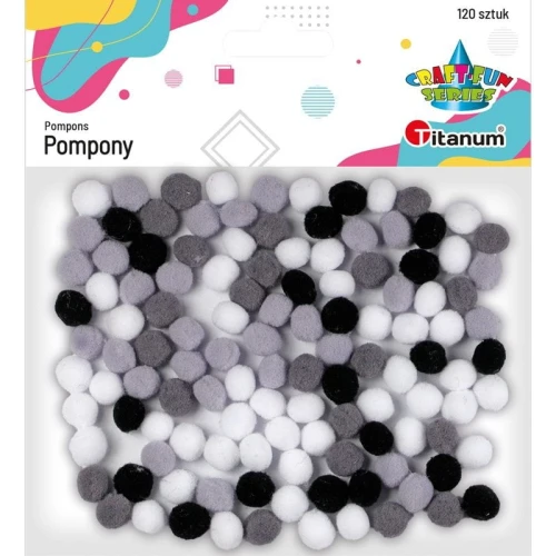 Pompony Titanum Craft-Fun Series poliestrowe szary 120 szt (21TH0514-2)