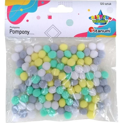 Pompony Titanum Craft-Fun Series poliestrowe pastelowy 120 szt (21TH0514-3)