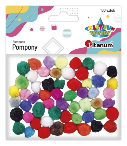 Pompony Titanum Craft-Fun Series akrylowe mix 100 szt (20TH1020-5)