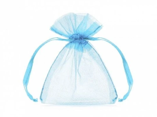 Organza Partydeco Woreczki z organzy, błękit, 10cm niebieski (WRG5-011-10)