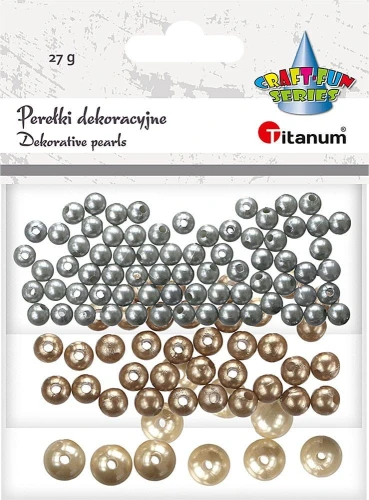 Perełki Titanum Craft-Fun Series srebrne, miedziane, kość słoniowa mix (5047)