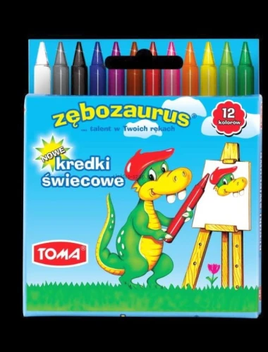 Kredki świecowe Toma Zębozaurus 12 kol. (TO-558 8 2)