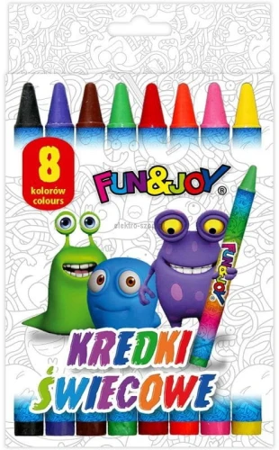Kredki świecowe Fun&amp;Joy 8 kol. (FJ2108D)
