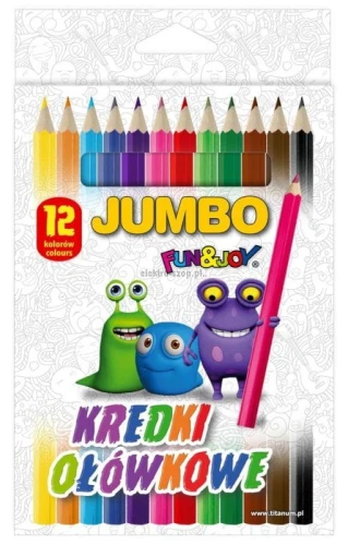 Kredki ołówkowe Fun&amp;Joy Jumbo 12 kol. (ZH0107)