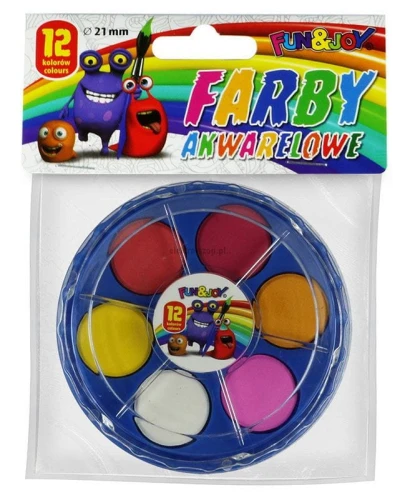 Farby akwarelowe Fun&amp;Joy 12 kolor. (FJ-12K21PUD)