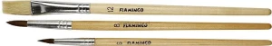 Pędzel Flamingo drewniany uchyt zestaw 3 szt. nr mix (PS-01)