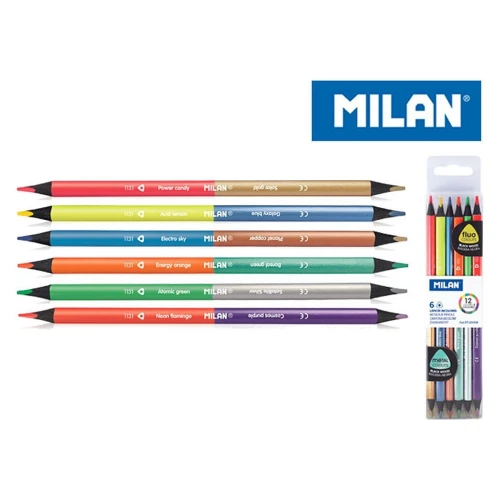 Kredki ołówkowe Milan Bicolor 6 kol. (7123306)