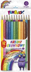 Kredki ołówkowe Fun&Joy BROKATOWE okrągłe 12 kol. 12 kol.