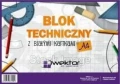 Blok techniczny Wektor A4 biały 160g 10k [mm:] 210x297