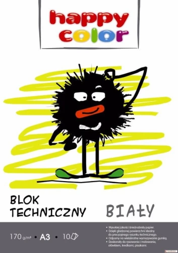 Blok techniczny Happy Color A3 biały 170g 10k (HA 3550 3040-0)