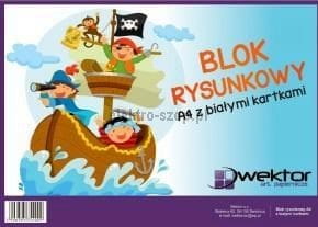 Blok rysunkowy Wektor A4 biały 80g 20k [mm:] 210x297