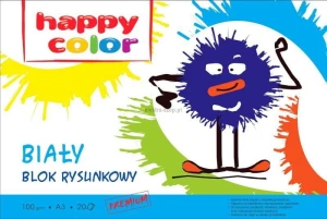 Blok rysunkowy Happy Color A3 biały 100g 20k [mm:] 297x420 (3710 3040-0)