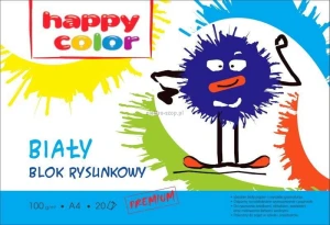 Blok rysunkowy Happy Color A4 biały 100g 20k [mm:] 210x297 (HA 3710 2030-0)
