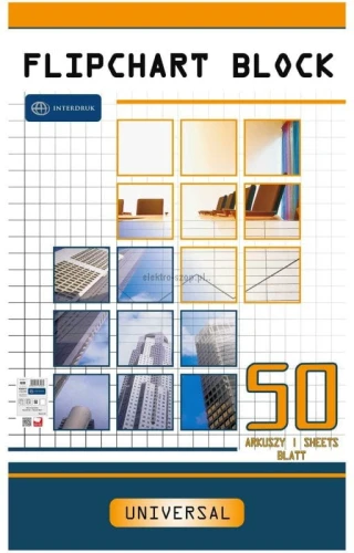 Blok do tablic flipchart Interdruk 50k. 80g czysty [mm:] 1000x640 (FLI50)
