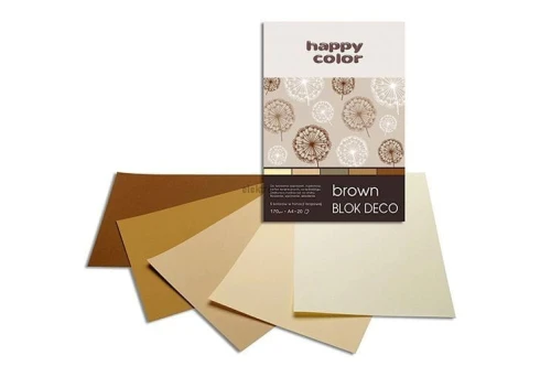 Zeszyt papierów kolorowych Happy Color Deco Brown A4 170g 20k [mm:] 210x297 (HA 3717 2030-072)