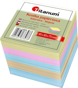 Kostka papierowa Titanum klejona duża - mix [mm:] 85x85x 75