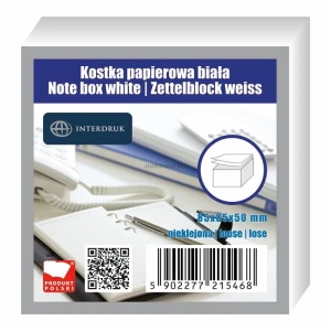 Kostka papierowa Interdruk - biały [mm:] 85x85x 50 (KOSPAPNK5)