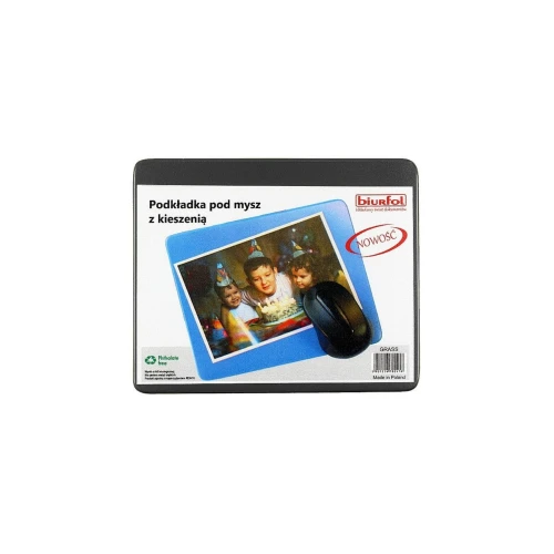 Podkładka pod mysz Biurfol - czarny [mm:] 220x180 (KPM-1-08)