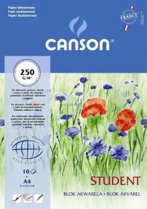 Blok artystyczny Canson Student A4 250g 10k [mm:] 210x297 (200005506)