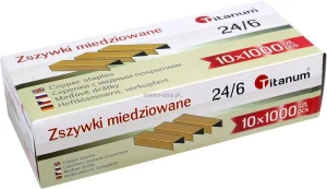 Zszywki 24/6 Titanum miedziowane 24/6 1000 szt