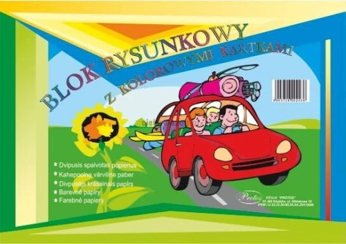 Blok rysunkowy Protos A4 kolorowy 80g 19k [mm:] 210x297