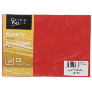 Koperta Galeria Papieru pearl C6 - czerwona (280217) 10 sztuk