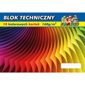 Blok techniczny Flamingo kolorowy A3 10 kartek 170g/m?