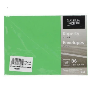 Koperta gładki zielony k 150 B6 - Zielony [mm:] 125x176 (280851) 10 sztuk