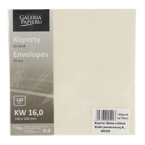 Koperta Galeria Papieru gładki - kremowy [mm:] 160x160 (280329) 10 sztuk