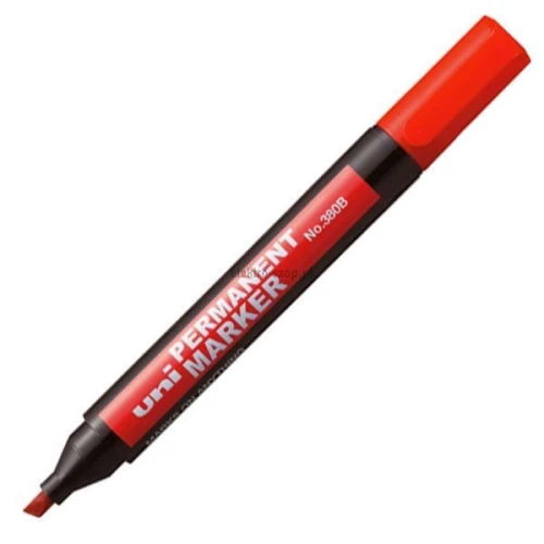 Marker permanentny Uni, czerwony 1,0-4,5mm ścięta końcówka (NO-380B)